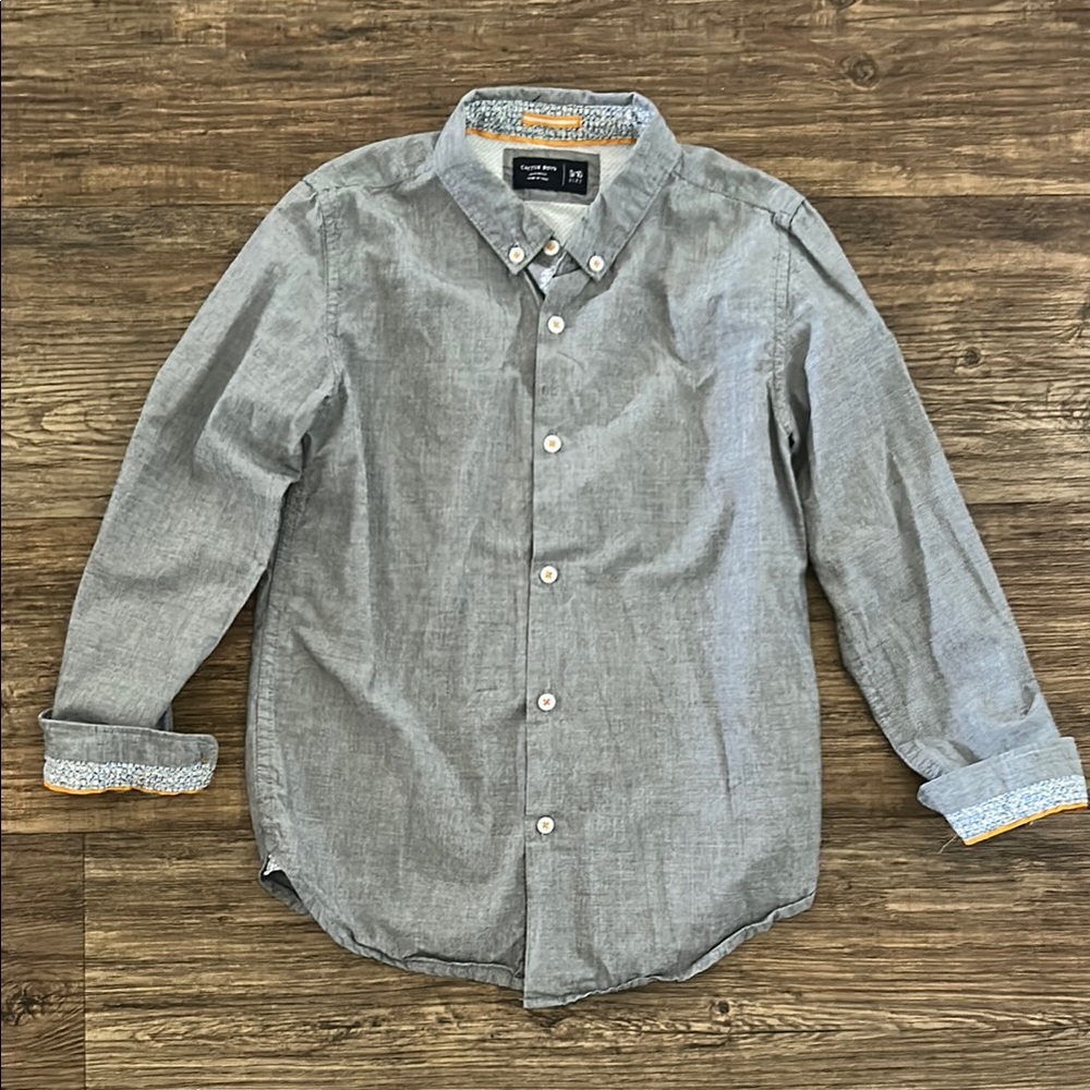 Cactus Boys Gray Casual Button Down Shirt